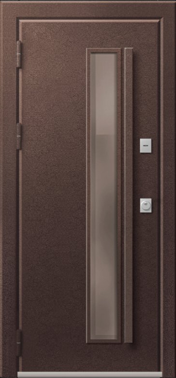 Товар Дверь Термо Premium 4 Шоколад Муар - Кашемир Белый мех.защелка DIS007386