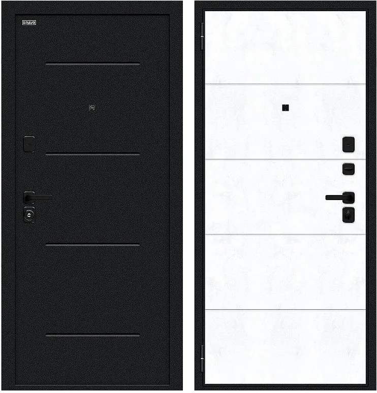 Дверь Браво Граффити-1 Инсайд/SBlack Букле черное/Snow Art DIS007407